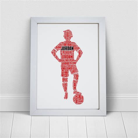 Personalised Football Player Word Art Print Violet Grace