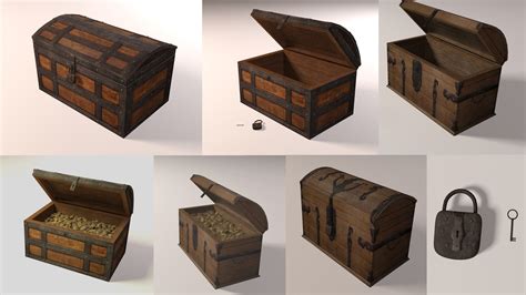 Pirate Treasure Chests Model Turbosquid 1722482