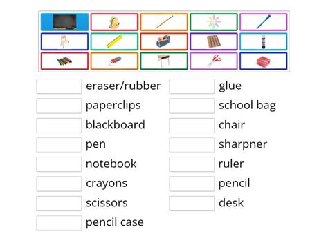 School Stationary - Match up