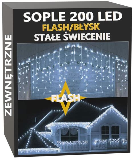 Sople 200 LED Lampki Zewnętrzne IP44 Stałe Flash Zimna biel Inna