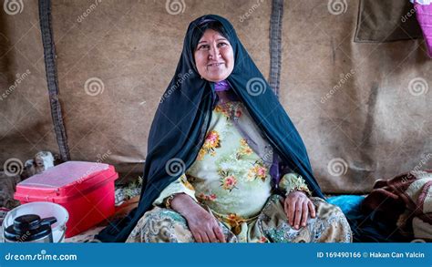 Qashqai Nomadic Woman Inside Her Tent Shiraz Iran Editorial Photo