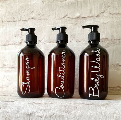 Soap Dispenser Bottles Bathroom Set Shampoo Soap Bottles Etsy Uk In