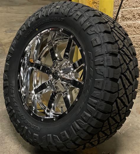 20x10 Fuel D536 Maverick Chrome Wheels 35 Nitto At Tires 8x170 Ford F250 F350 Ebay