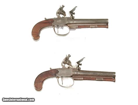 Pair Of Boxlock Flintlock Single Barrel Pistols By D Egg London For