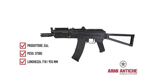 Fucile Elettrico Da Softair Kalashnikov Ak74 N Tac Mod Eandl Full Metal E