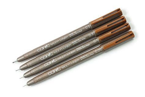 JetPens Copic Multiliner Pen Sepia 4 Pen Set Copic