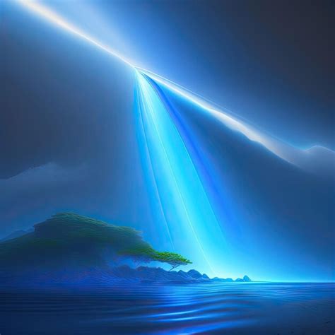 Premium Ai Image Light Stream On Blue