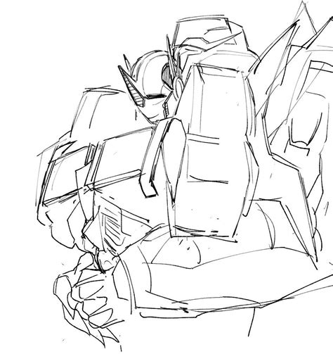 Transformers Fan Art Abstract Black And White Drawing