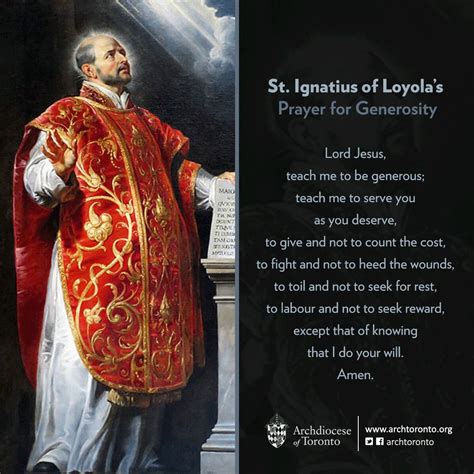 St Ignatius Of Loyola S Prayer For Generosity Catholic Prayers