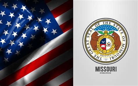 Download wallpapers Seal of Missouri, USA Flag, Missouri emblem ...