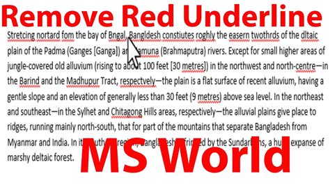 How To Remove Red Underline In Ms Word Youtube