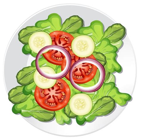 Una Ensalada De Verduras Saludable Vector Premium