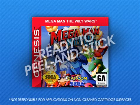 Sega Genesis Mega Man The Wily Wars Label Retro Game Cases