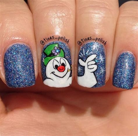 Frosty The Snowman Nails Snowman Nails Snowman Nail Art Christmas