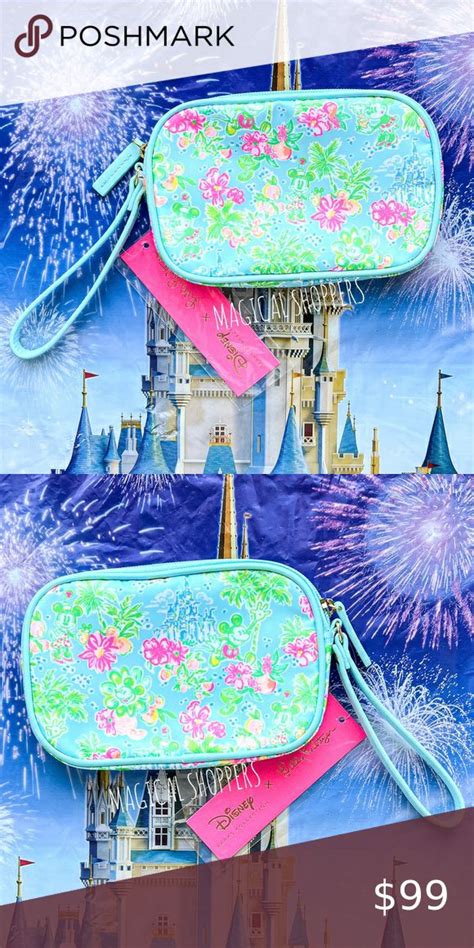 Disney Parks X Lilly Pulitzer Wristlet Mickey Minnie Mouse Cinderella