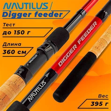Удилище Nautilus фидер "NAUTILUS" Digger feeder 360см 150гр ND12HQ ...