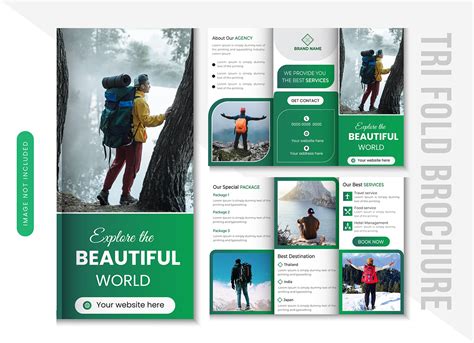 Tri-fold Travel Brochure design template :: Behance