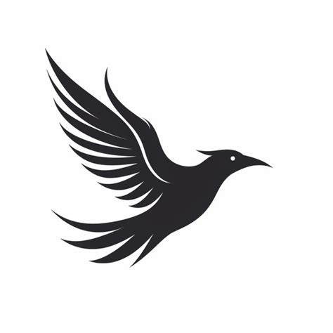 Premium Photo | Black flying bird logo style design white background ...