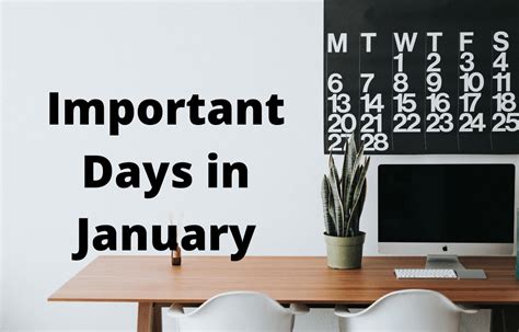 Important Days In January List Of National And International Events