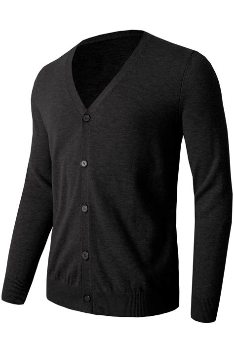 Mens Cardigan Sweater V Neck Casual Soft Long Sleeve Button Down Knitted Winter Sweater