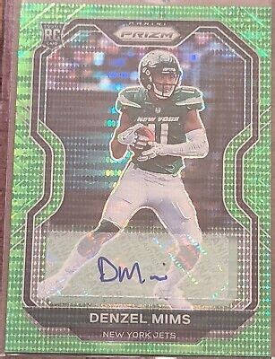 DENZEL MIMS 2020 Panini Prizm Green Pulsar Rookie RC Auto 355