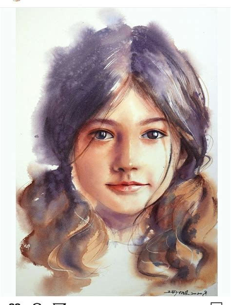 Shanhu86 Instagram Portrait Watercolor Portraits Watercolour Inspiration