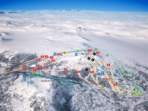 Hovden - Plan des pistes de ski Hovden