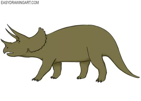 How To Draw A Triceratops Easy Drawing Art