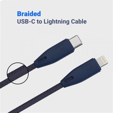 Braided Usb C To Lightning Cable 2m Powerology