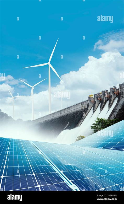 Electricity From Solar Panels Dams And Wind Turbines Environmentally