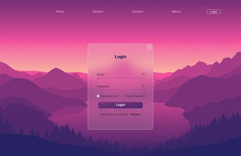 creative glassy web login page design behance