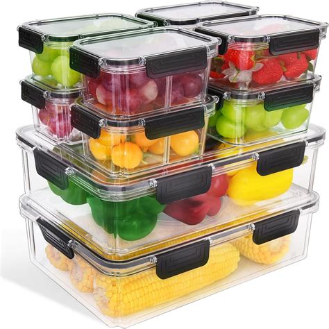 Amazon Pomeat Pcs Stackable Fridge Organizer Bins Airtight