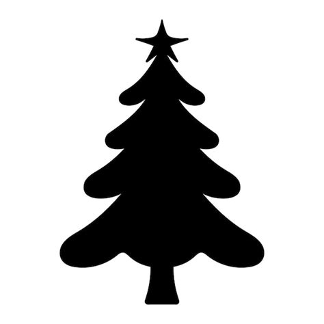 Silueta negra del árbol de navidad icono de árbol de abeto negro