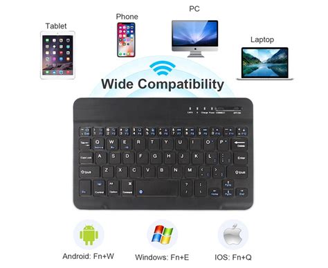 Portable Bluetooth Slim Wireless Keyboard Standalone For Tablets Smartphones Pcs Mint Orotec