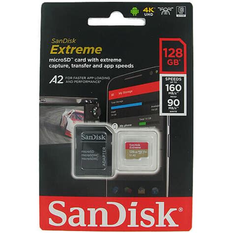 MEMORIA MICROSD SANDISK EXTREME 128GB SDXC A2 C10 U3 V30 4K C ADAP