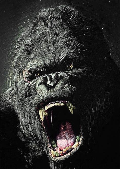 King Kong Illustration Monster Creature Movie Art Etsy