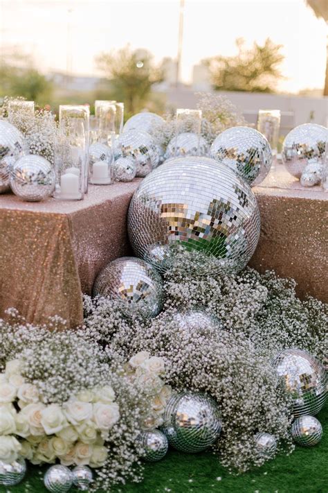 Nye Disco Balls Sequins And Babies Breath My Lovely Wedding