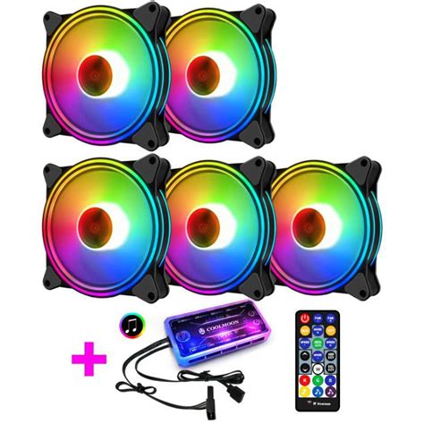 Quạt Tản Nhiệt Fan Case Led RGB Coolmoon K3 Tự Động Đổi Màu Combo