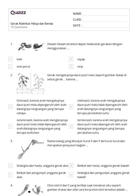 50 Lembar Kerja Benda Hidup Dan Tak Hidup Untuk Kelas 9 Di Quizizz