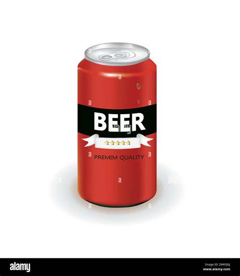 Red Beer Can On White Background Vector Stock Vector Image And Art Alamy