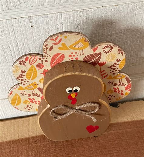 Wooden Turkey Wood Turkey Thanksgiving Wood Decor Fall Wood Etsy