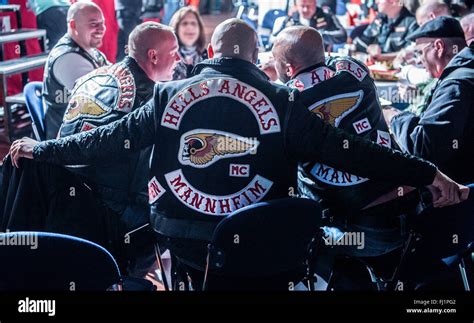 Offenbach Germany 26th Feb 2016 Members Of The Biker Group Hells