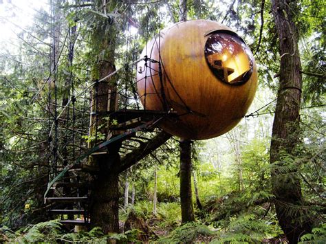 Located In Vancouver Island The Free Spirit Sphere Treehouses Hang