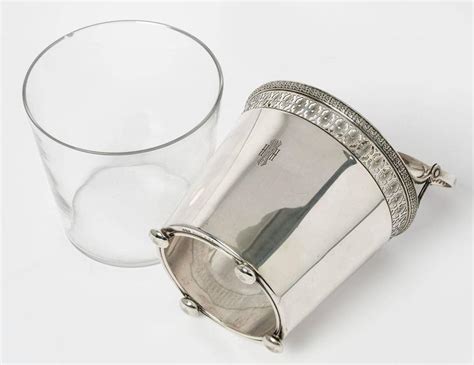 Sterling Silver Ice Bucket With Glass Liner At 1stdibs