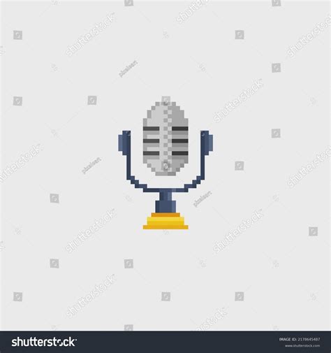 Microphone Pixel Art Style Stock Vector Royalty Free 2178645487