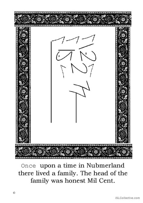 Number portraits or Numberland: English ESL worksheets pdf & doc