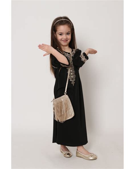 Look M Re Fille Abaya Robe Longue Jennah Strass Binti Mod Le Enfant