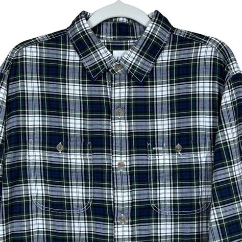 Gap Shirts Gap Mens Flannel Shirt Navy Plaid New Sample Medium Poshmark