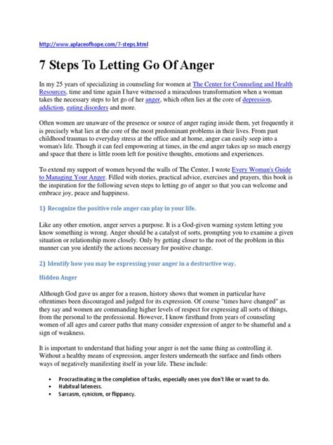 7 Steps To Letting Go Of Anger Anger Forgiveness