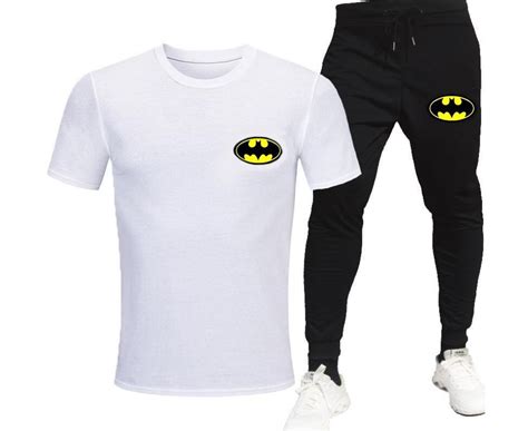 Batman Logo Printed White T Shirt With Trouser Half Sleeves Round Neck